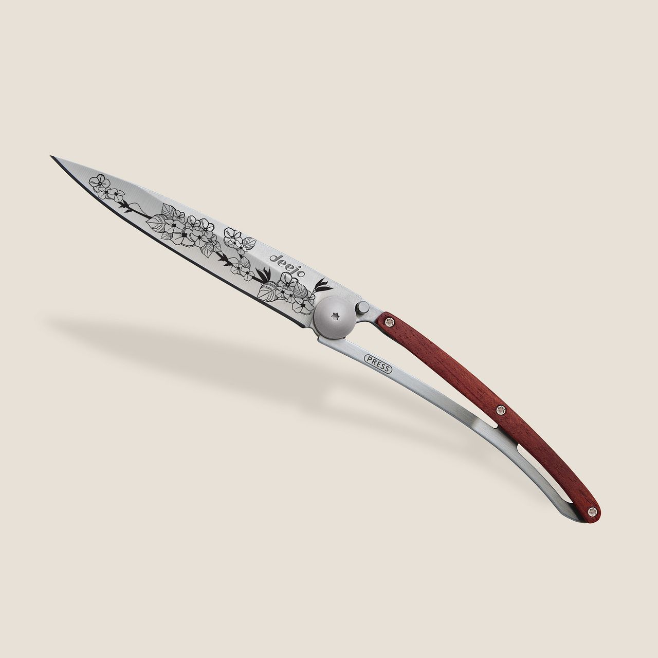 COUTEAU DE POCHE 37GR DEEJO BOIS CORAIL - CERISIER