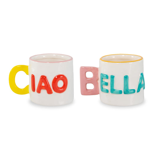SET DE 2 TASSES CIAO/BELLA - 100ML