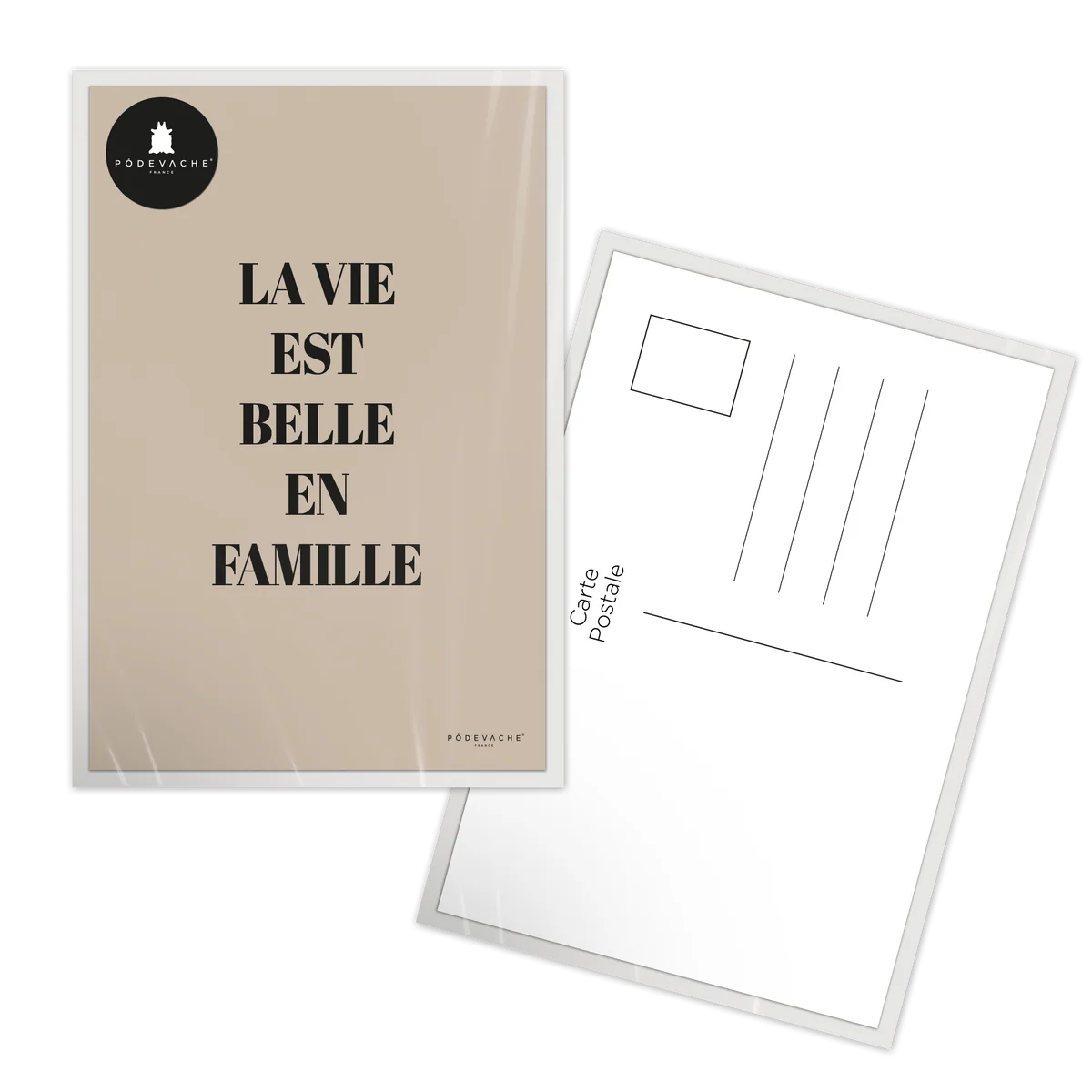 CARTE - LA VIE EST BELLE EN FAMILLE (AVEC ENVELOPPE)