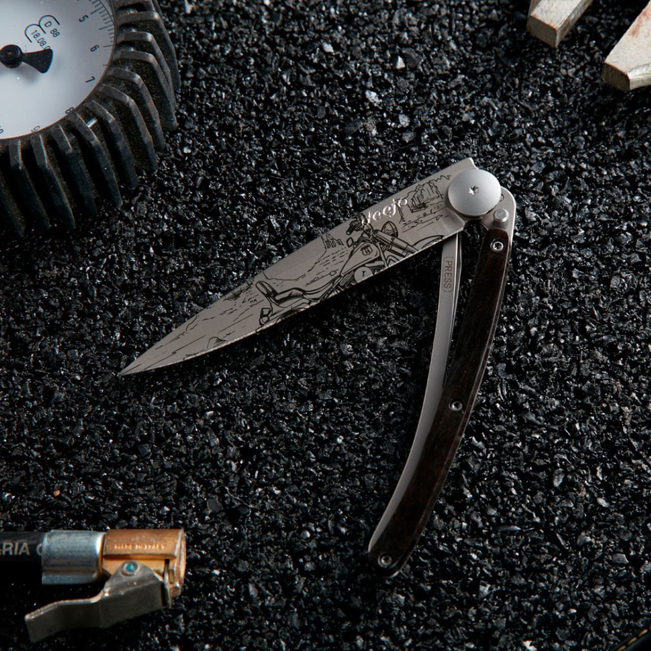 COUTEAU DE POCHE 37GR DEEJO EBENE - EASY RIDER