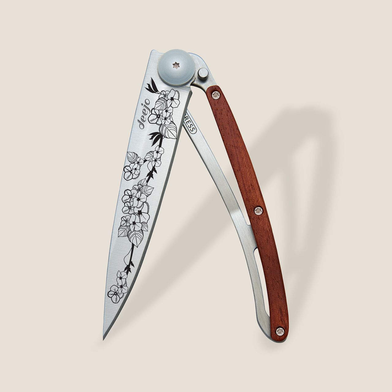 COUTEAU DE POCHE 37GR DEEJO BOIS CORAIL - CERISIER