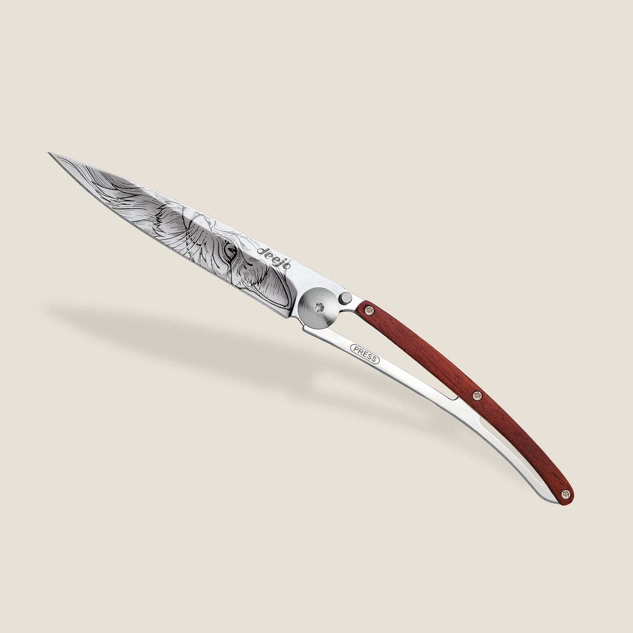 COUTEAU DE POCHE 37GR DEEJO BOIS CORAIL - FELIN
