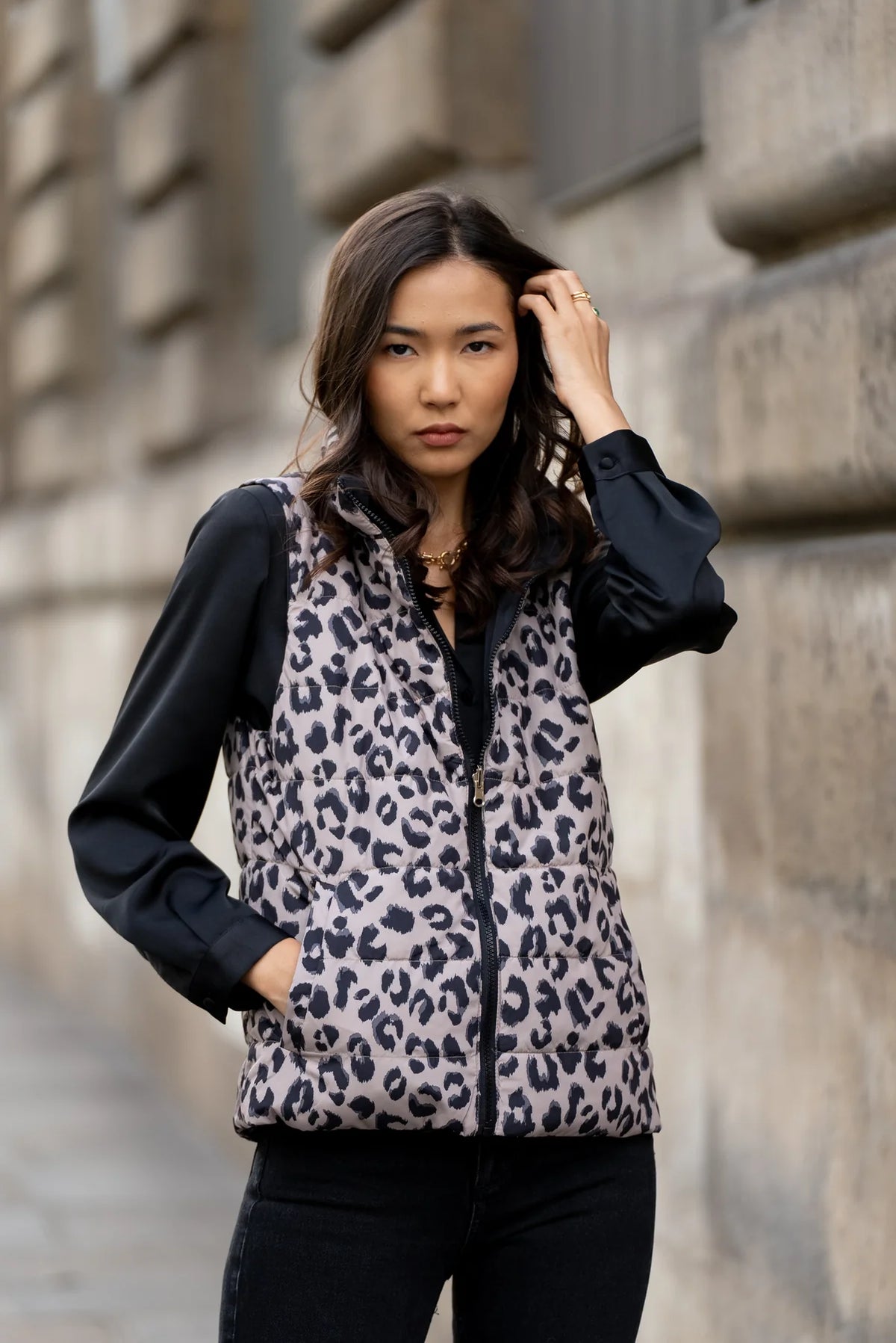 IMPERMEABLE SANS MANCHE REVERSIBLE LEO - NOIR