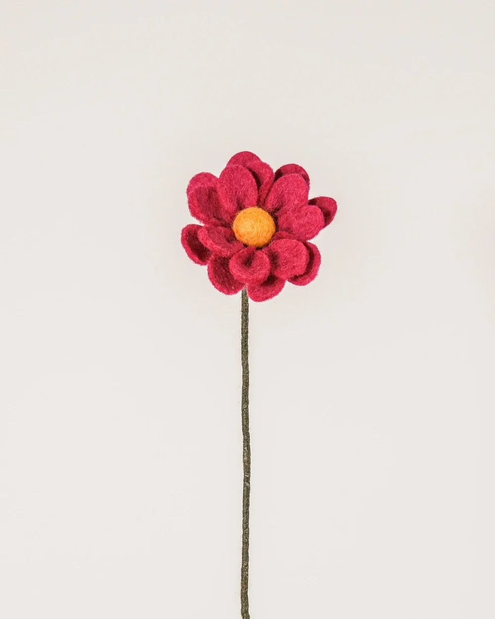 BRANCHE DE ANEMONE - LAINE FEUTREE FUSCHIA