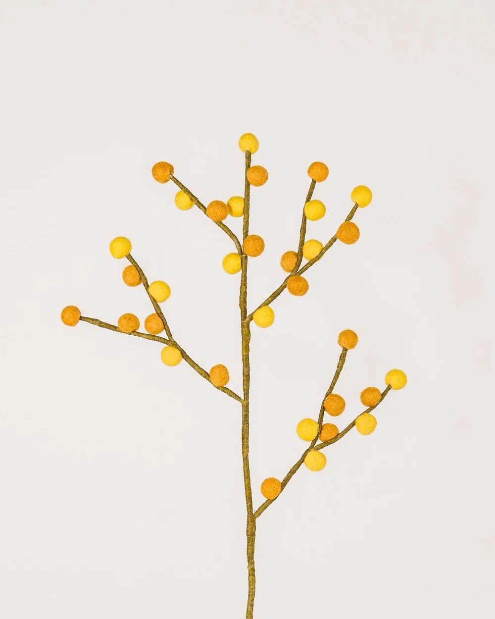 BRANCHE DE BAIES JAUNE ET ORANGE - FEUTRINE