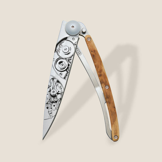 COUTEAU DE POCHE 37GR DEEJO GENEVRIER - GARDE-TEMPS