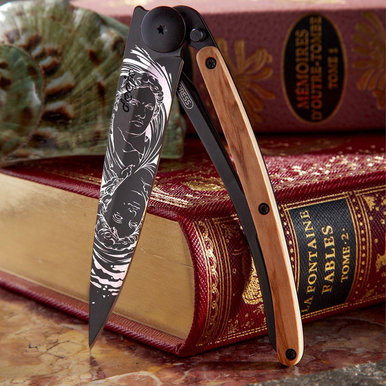 COUTEAU DE POCHE 37GR DEEJO OLIVIER - GEMEAU
