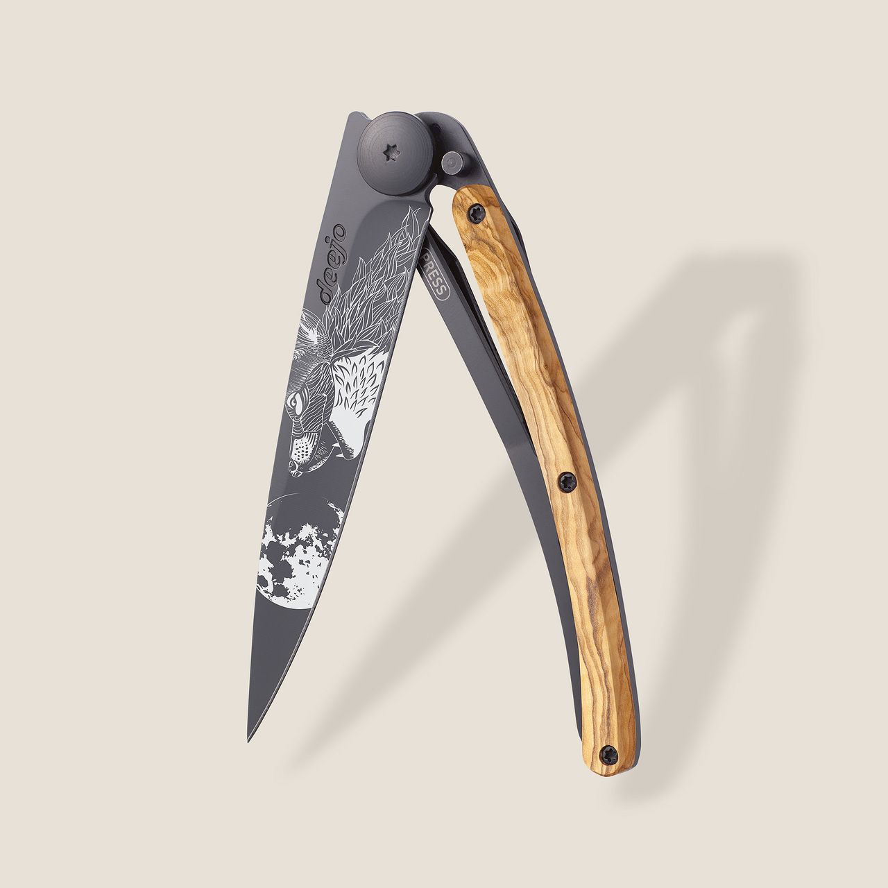 COUTEAU DE POCHE 37GR DEEJO OLIVIER - HURLEMENT