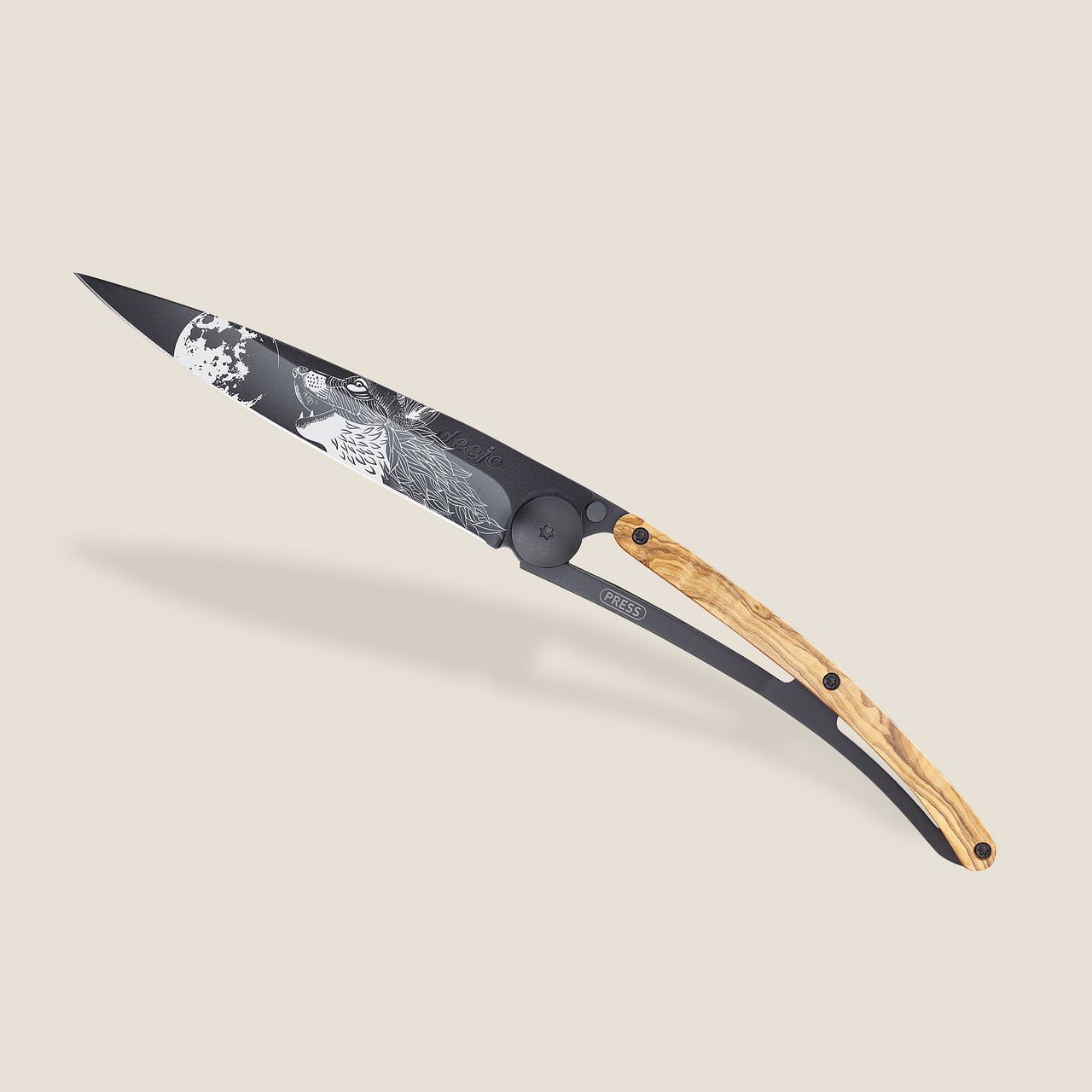 COUTEAU DE POCHE 37GR DEEJO OLIVIER - HURLEMENT