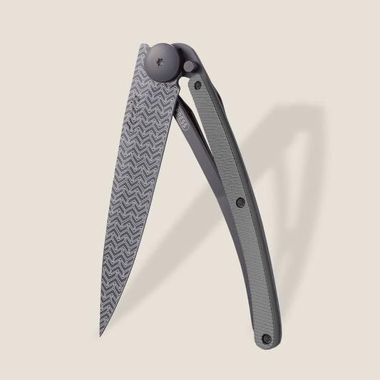 COUTEAU DE POCHE 37GR DEEJO ALU GRIS - ILLUSIONS