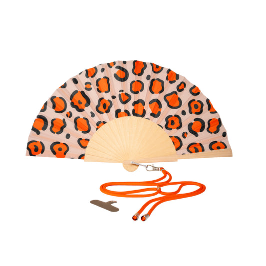 EVENTAIL BOIS/TISSU - LEOPARD