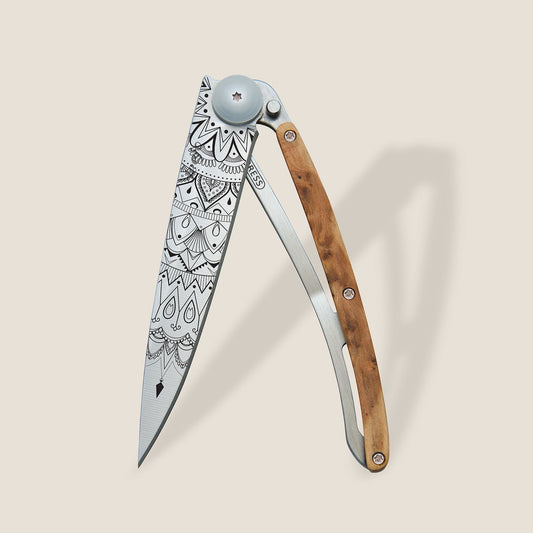 COUTEAU DE POCHE 37GR DEEJO GENEVRIER - MANDALA