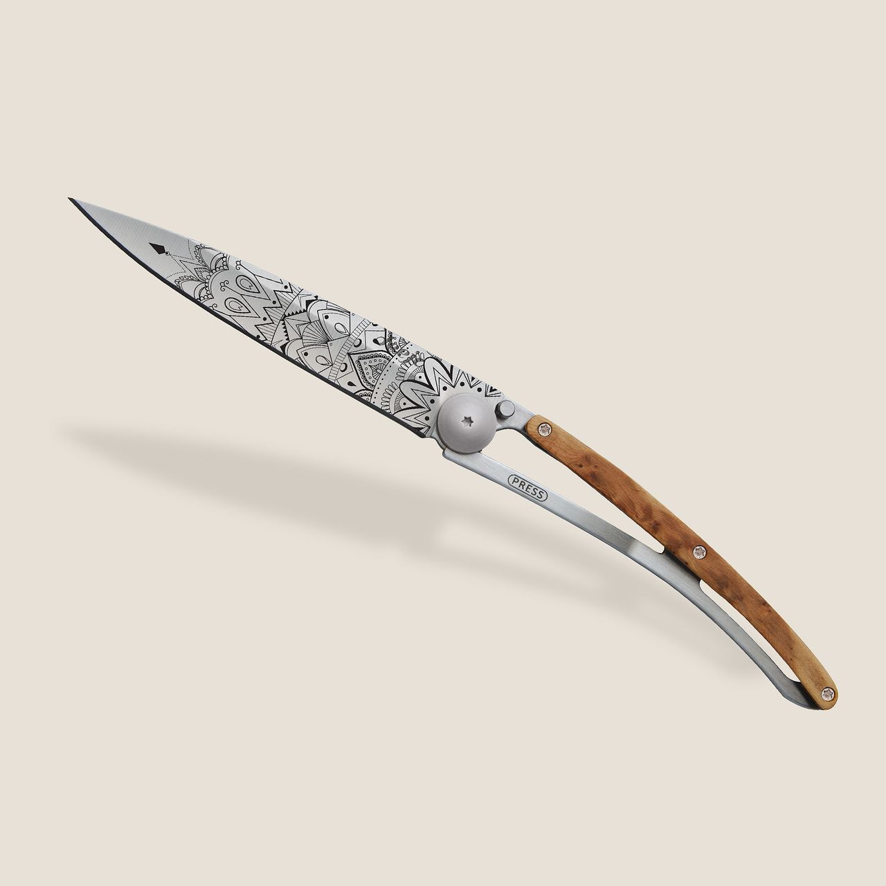 COUTEAU DE POCHE 37GR DEEJO GENEVRIER - MANDALA
