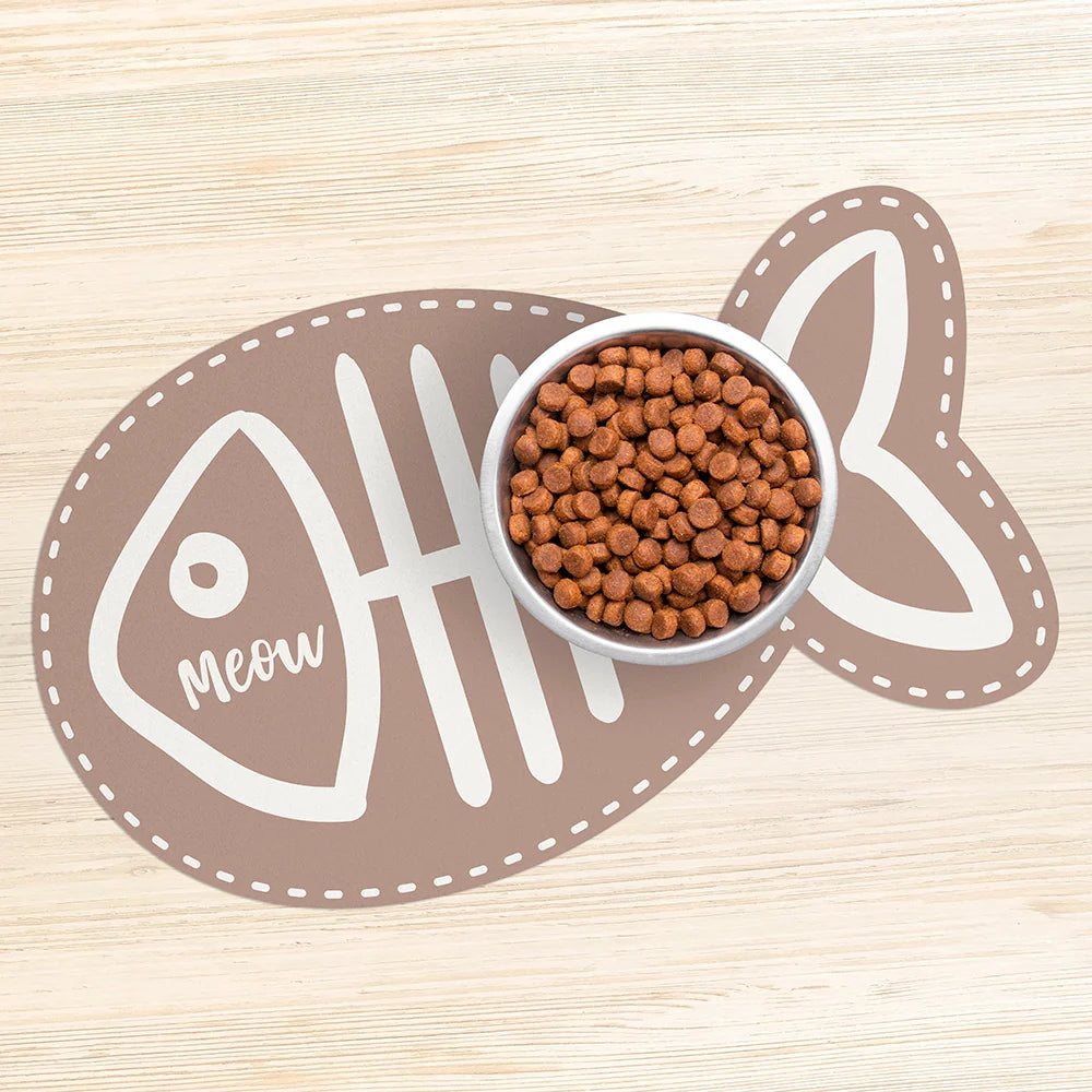 TAPIS POUR GAMELLES MEOW - POISSON ROSE
