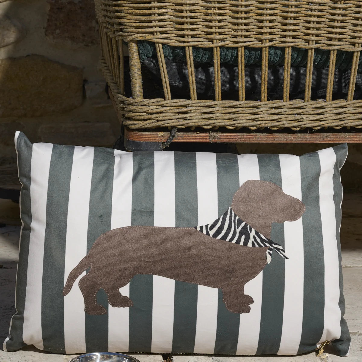 COUSSIN VELOURS TECKEL STRIPES - 40X60CM