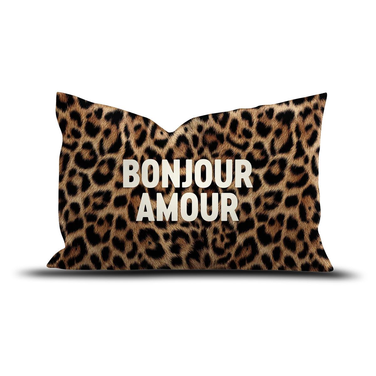COUSSIN VELOURS BONJOUR AMOUR LEOPARD - 40X60CM