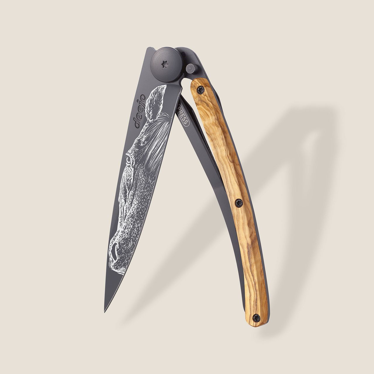 COUTEAU DE POCHE 37GR DEEJO OLIVIER - PUR SANG