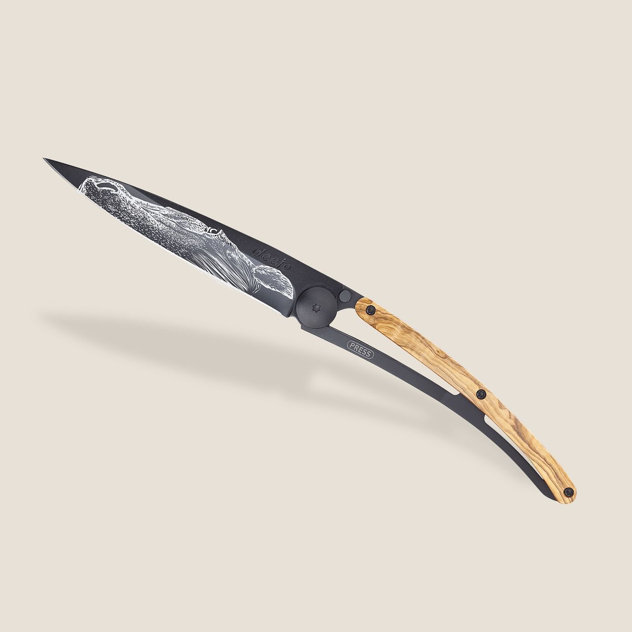 COUTEAU DE POCHE 37GR DEEJO OLIVIER - PUR SANG