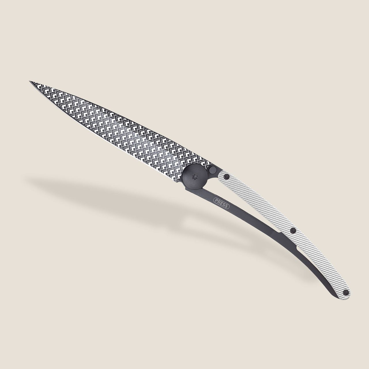 COUTEAU DE POCHE 37GR DEEJO ALU GRIS CLAIR - QUADRATIQUE