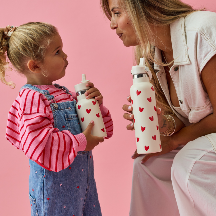 GOURDE CREME COEURS ROSE - 600ML
