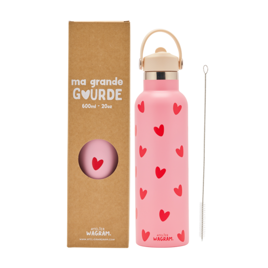GOURDE ROSE COEURS ROUGE - 600ML