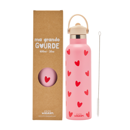GOURDE ROSE COEURS ROUGE - 600ML
