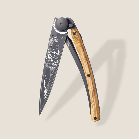 COUTEAU DE POCHE 37GR DEEJO OLIVIER - VERSEAU