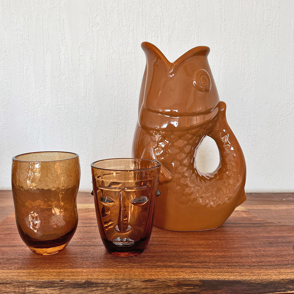 VASE POISSON - MARRON