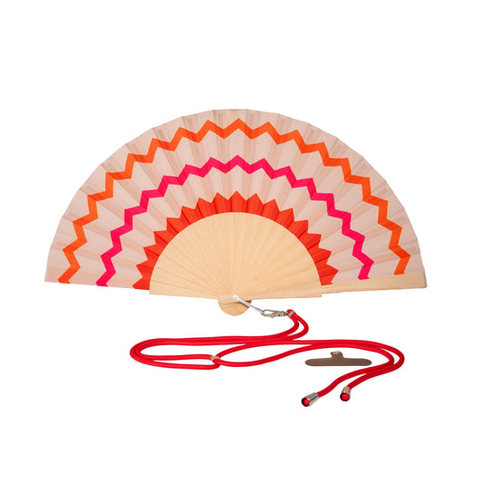 EVENTAIL BOIS/TISSU - ZIGZAG