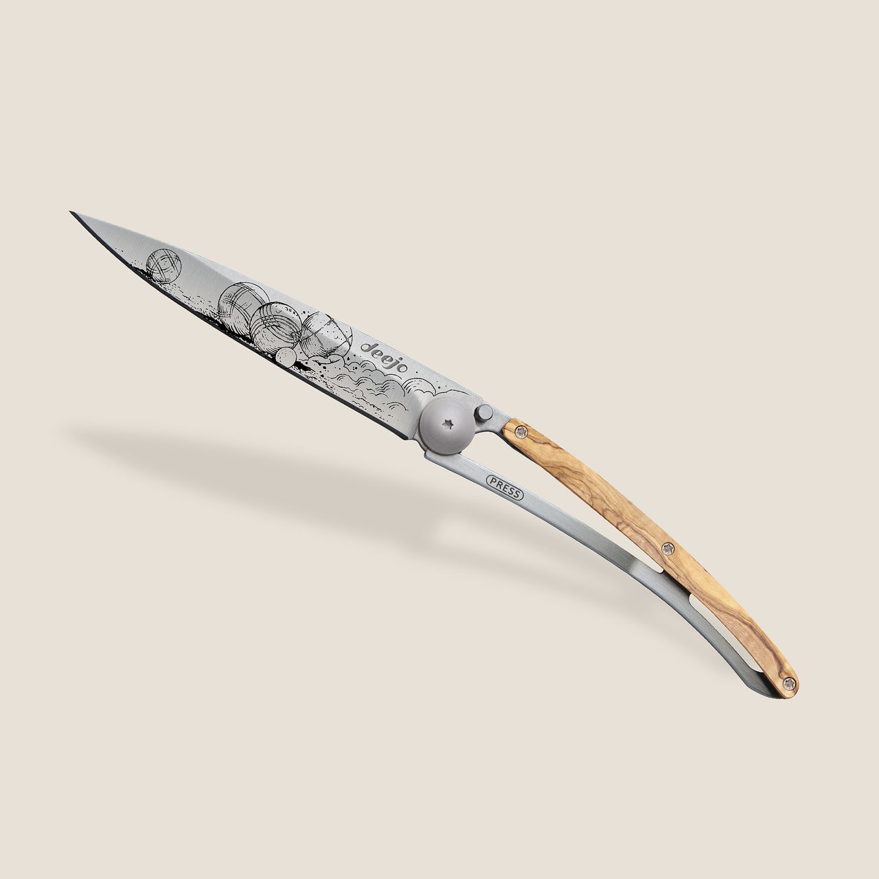 COUTEAU DE POCHE 37GR DEEJO OLIVIER - BOULE