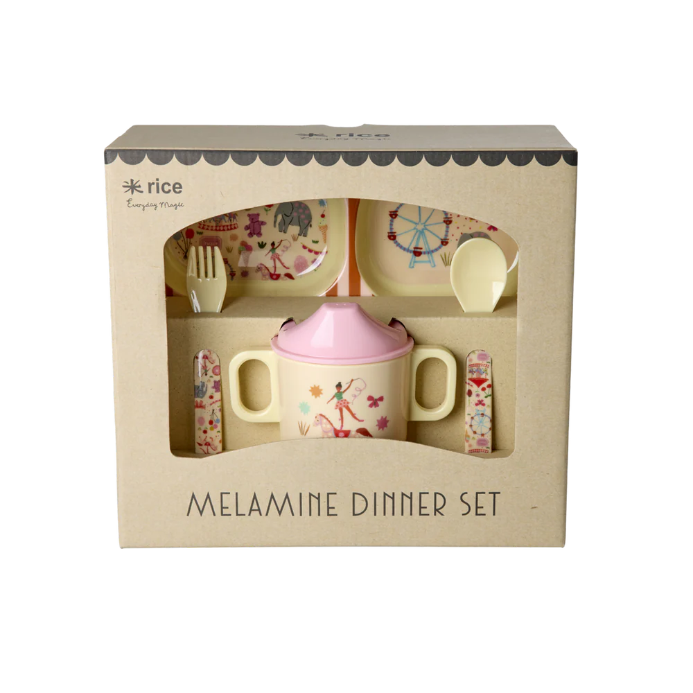 SET VAISSELLE BEBE - ROSE FÊTE