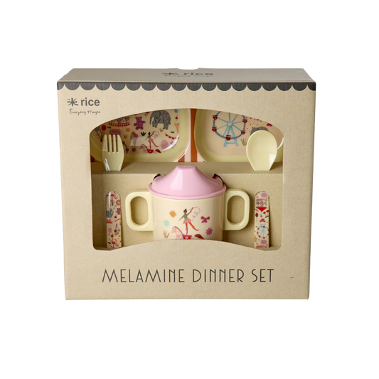 SET VAISSELLE BEBE - ROSE FÊTE