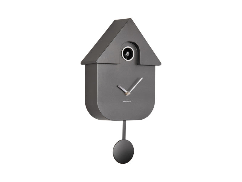 HORLOGE COUCOU GRIS METALISE