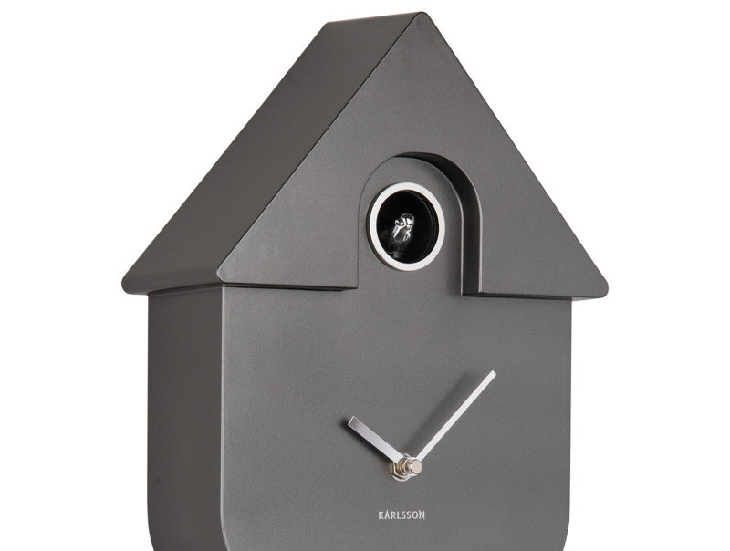 HORLOGE COUCOU GRIS METALISE